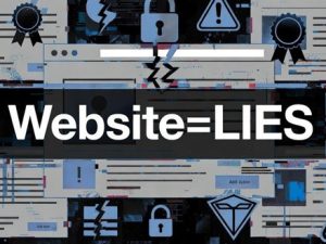 An image of a website with the words "website lies" indicating that everything on the Cryptonomy and Nomy Finance is not true because they are scammers