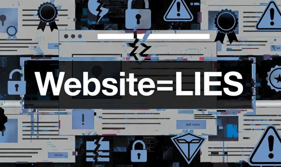An image of a website with the words "website lies" indicating that everything on the Cryptonomy and Nomy Finance is not true because they are scammers