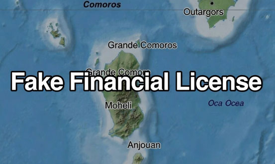 Nomy Finance: fake financial license from the Comoros Islands fraud