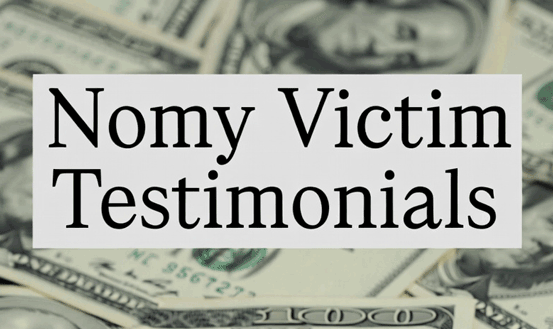 Cryptonomy and Nomy victim testimonials. 